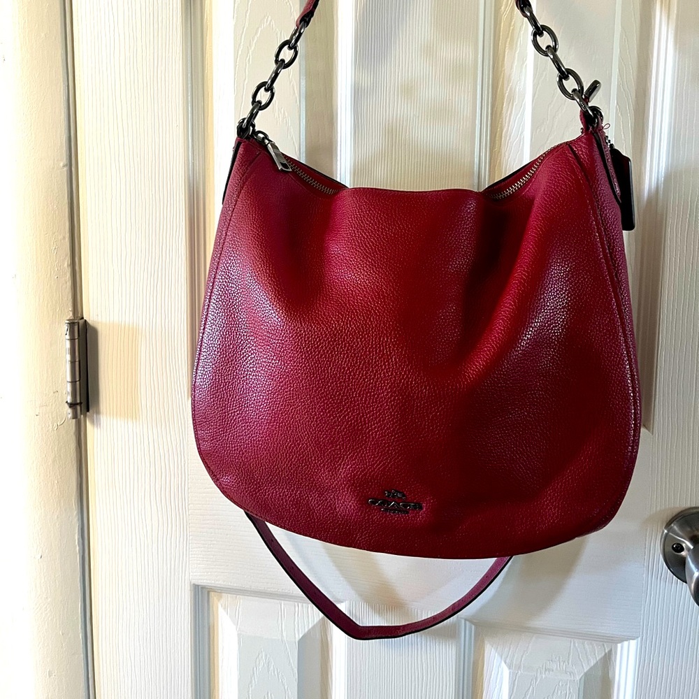 Red Coach crossbody purse